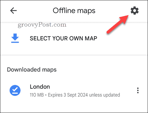 Configurações para mapas off-line do Google Maps