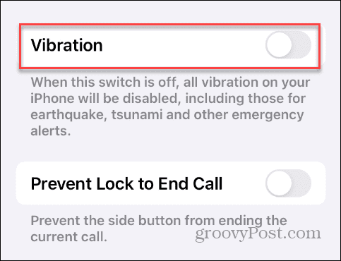 Desligue a vibração no iPhone