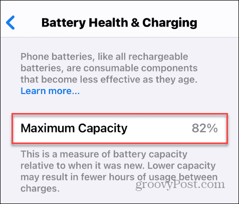 Capacidade máxima da bateria