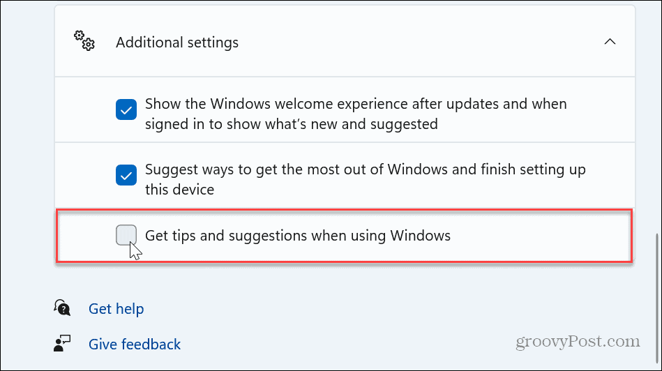 Desative as notificações de dicas e sugestões do Windows 11