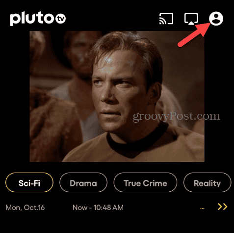 Excluir uma conta da Plutão TV