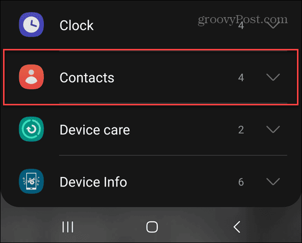 widget de contatos android