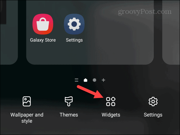 botão de widgets samsung galaxy