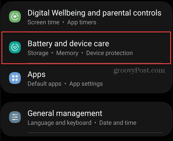 configuração do Android para cuidar da bateria e do dispositivo