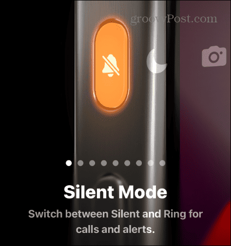 botão de ação silencioso ou modo de toque