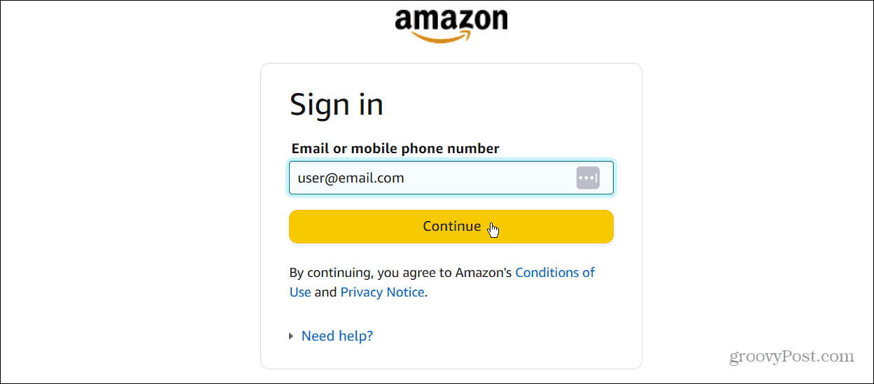 Configure chaves de acesso em sua conta Amazon