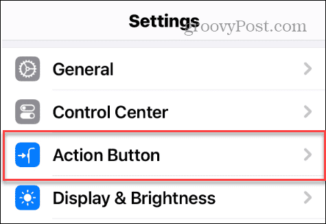 configurações do botão de ação iphone pro
