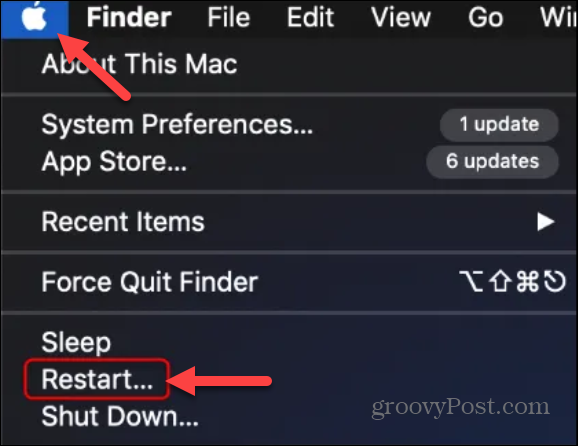reinicie o computador mac