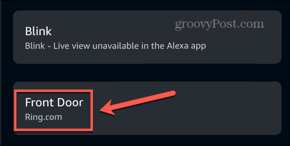 dispositivo de toque do aplicativo Alexa