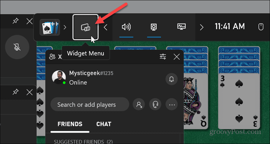 ativar a barra de jogo dos widgets do Spotify