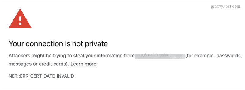 Sua conexão não é privada
